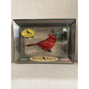 Breezy Singers Northern Cardinal Bird Realistic Head Beak and Tail Movements EUC